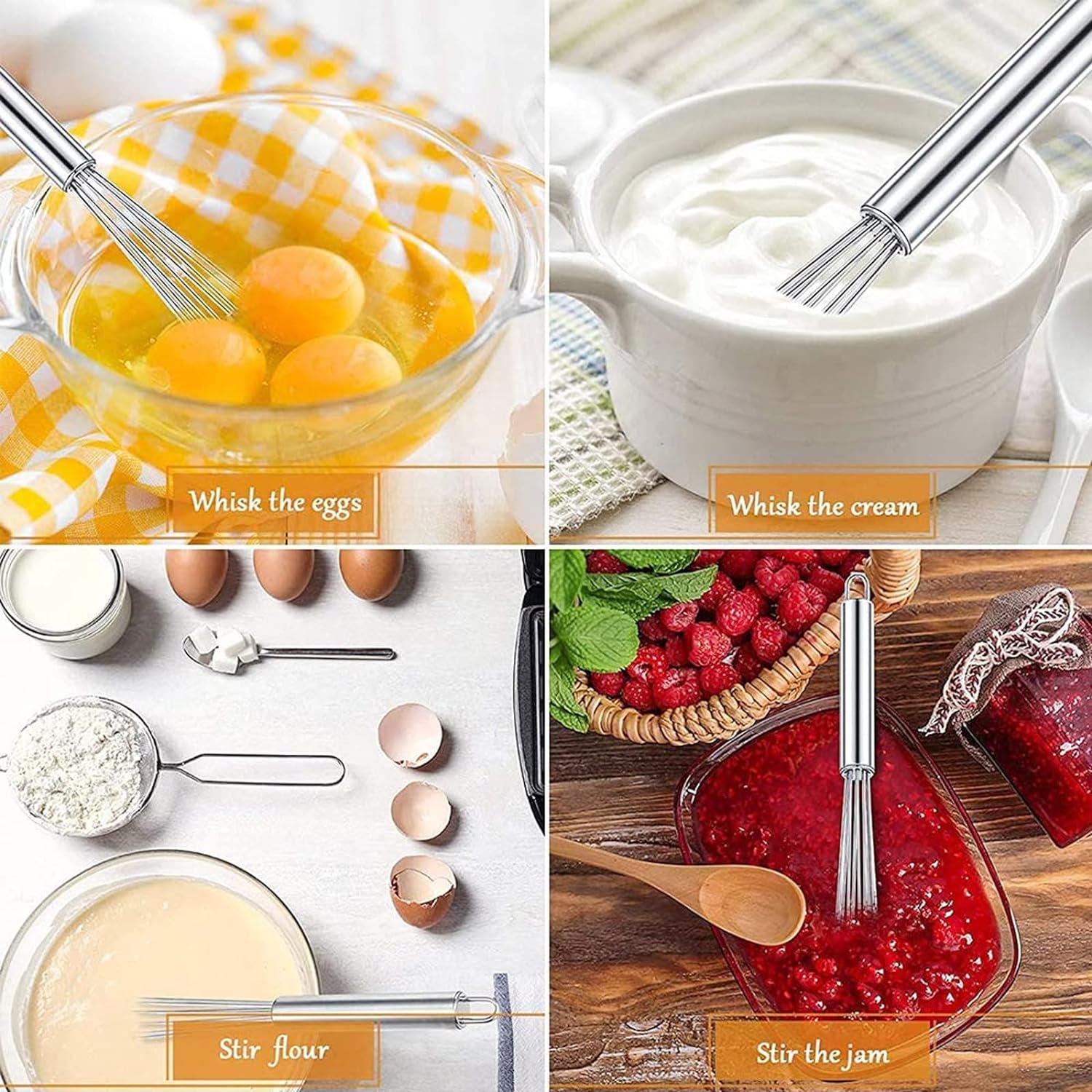 Steel Balls Egg Beater, Handheld Egg Beater, Manual Whisk Kitchen Baking Tools, Cooking Foamer Wisk Cook Blender