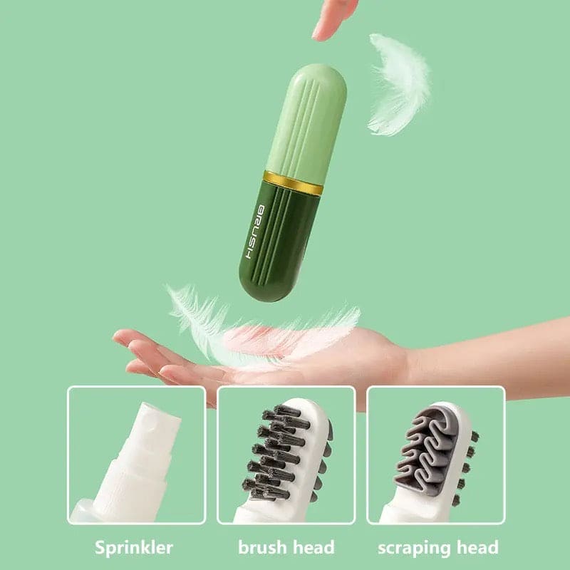 Sneakers Cleanings Brush, 3 In 1 Multifunctional Cleaning Brush, Dual Bristles Shoe Brush, Travel Sneaker Cleaner Kit, Portable Liquid Spray Household Cleaning Brush, Press Shoe Washing Brush with Soap Dispenser