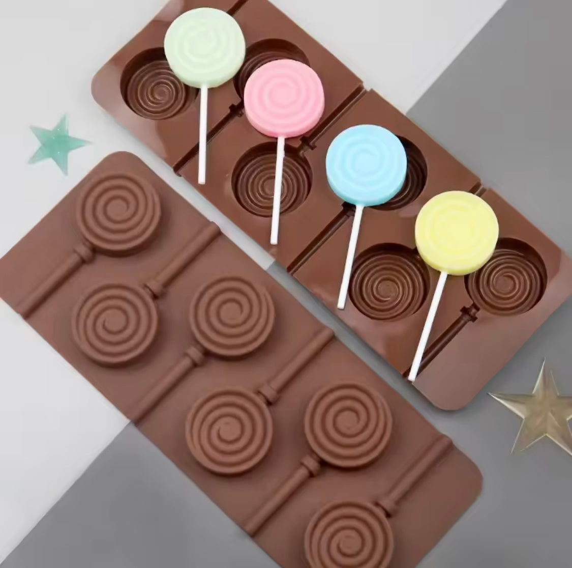 Silicone Lollipops Mold, Chocolate Candy Stick Mold, Reusable Ice Lolly Mold, Cute Silicone Jelly Ice Mold