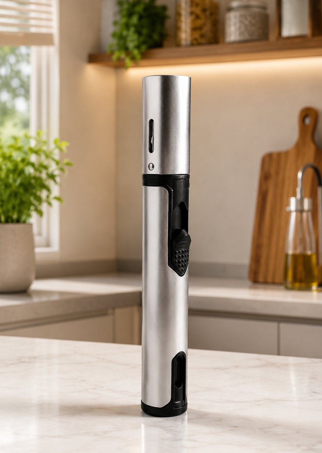 Heavy Duty Butane Flame Lighter, Smart Jet Flame Lighter, Turbo Flame Kitchen Lighter, Refillable Windproof Kitchen & BBQ Lighter