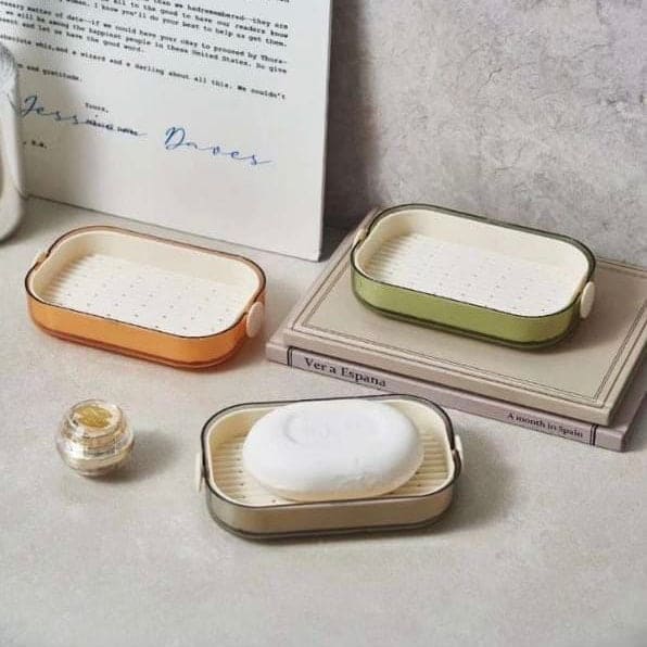 Split Type Soap Dish, Double Layer Soap Dish, Bathroom Kitchen Sink Organizer, Water Draining Soap Double Latte Dish