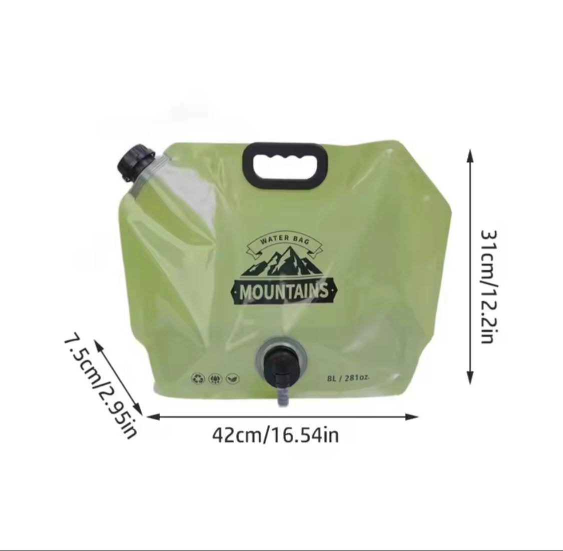 Foldable Water Bag With Faucet, Outdoor Camping Water Storage Pouch, Portable Water Container With Tap