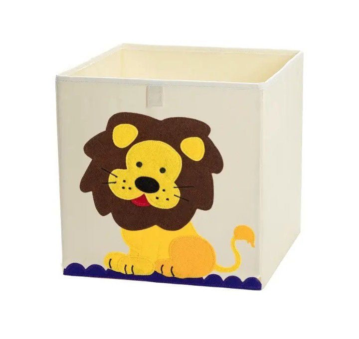 Foldable Toy Storage Basket, Cute Animal Character Cube Box, Children Clothes Toys Book Storage Organizer, Animal Cartoon Design Toys Storage Box