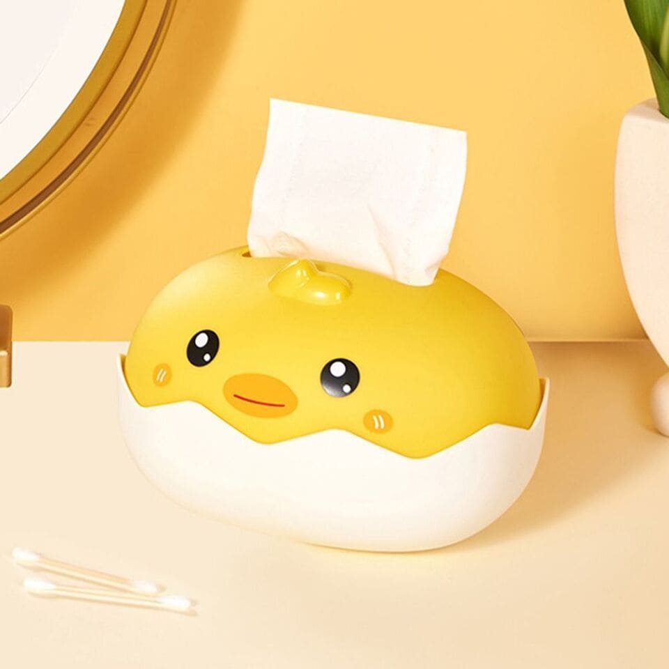 Chicken Tissue Box, Broken Shell Napkin Holder, Cute Desktop Paper Holder, Portable Plastic Towel Storage Case, Kitchen Toilet Car Paper Drawer Handkerchief Container, Desk Paper Dispenser Storage Box, Tissue Cover Holder For Table