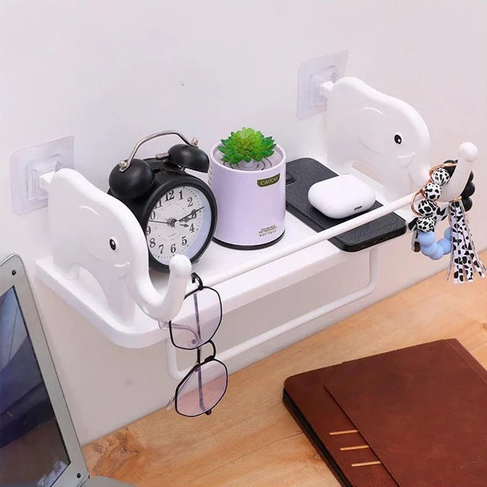 Elephant Rack With Towel Holder, Wall Mounted Elephant Floating Rack ...
