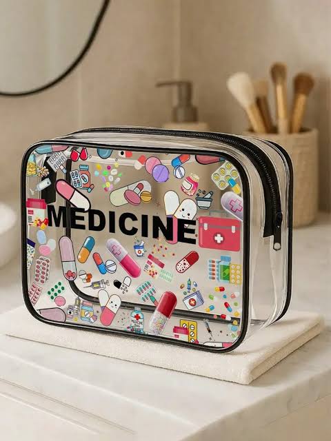 Transparent PVC Makeup Bag, Waterproof Printed Travel Toiletry Bag, Large Capacity Cosmetic Organizer