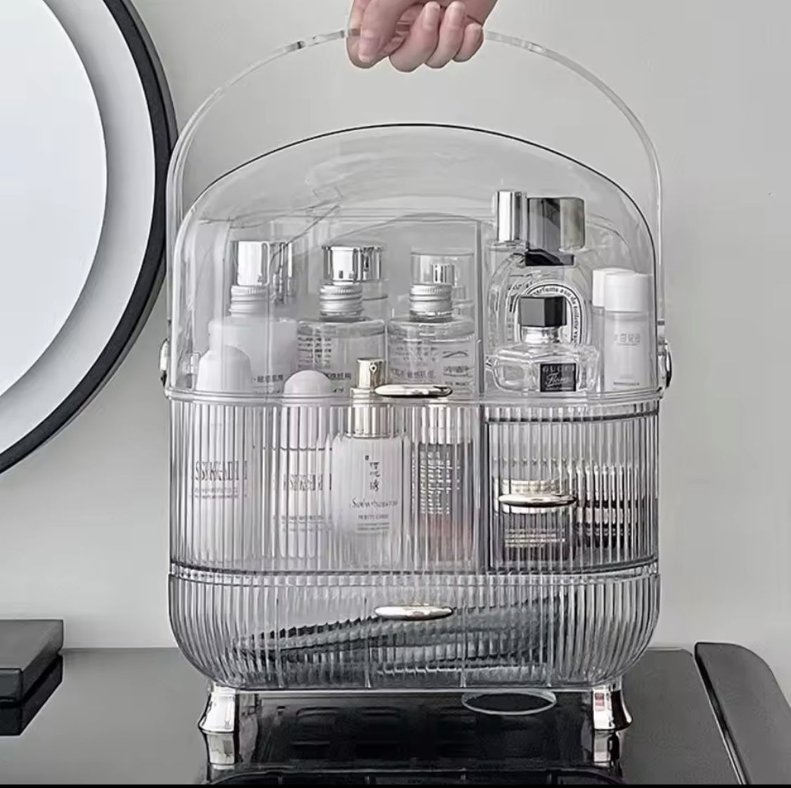 Cosmetic Storage Box, Transparent Desk Makeup Organizer Box, Cosmetic Jewellery Storage Drawer