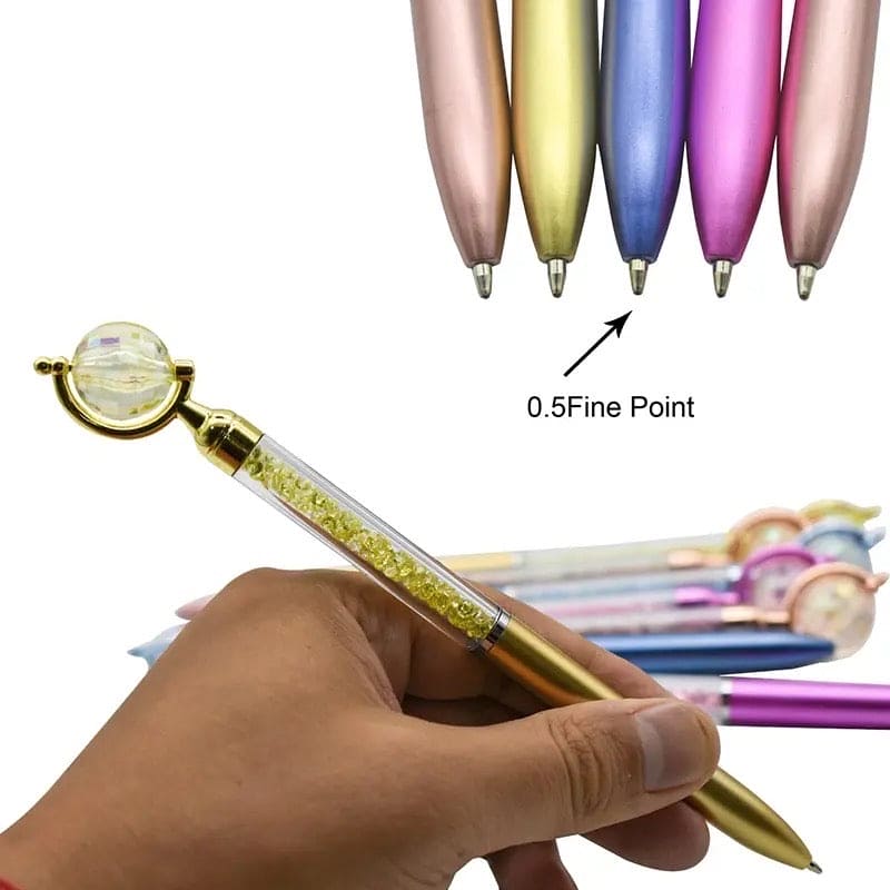 Novelty Globe Pen, Tellurion Shape Pens Earth Pen, Crystal Globe Glitter Topper Pen, Twistable Ballpoint Pen, Crystal Quicksand Pen