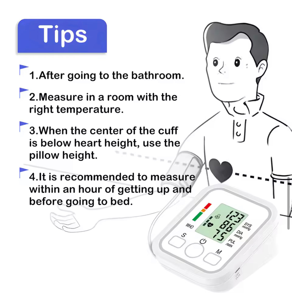 Digital Blood Pressure Monitor, Pressure Sensor Monitor Blood Pressure Equipment, Blood Pressure Monitor Kit, LED Display Medical Device