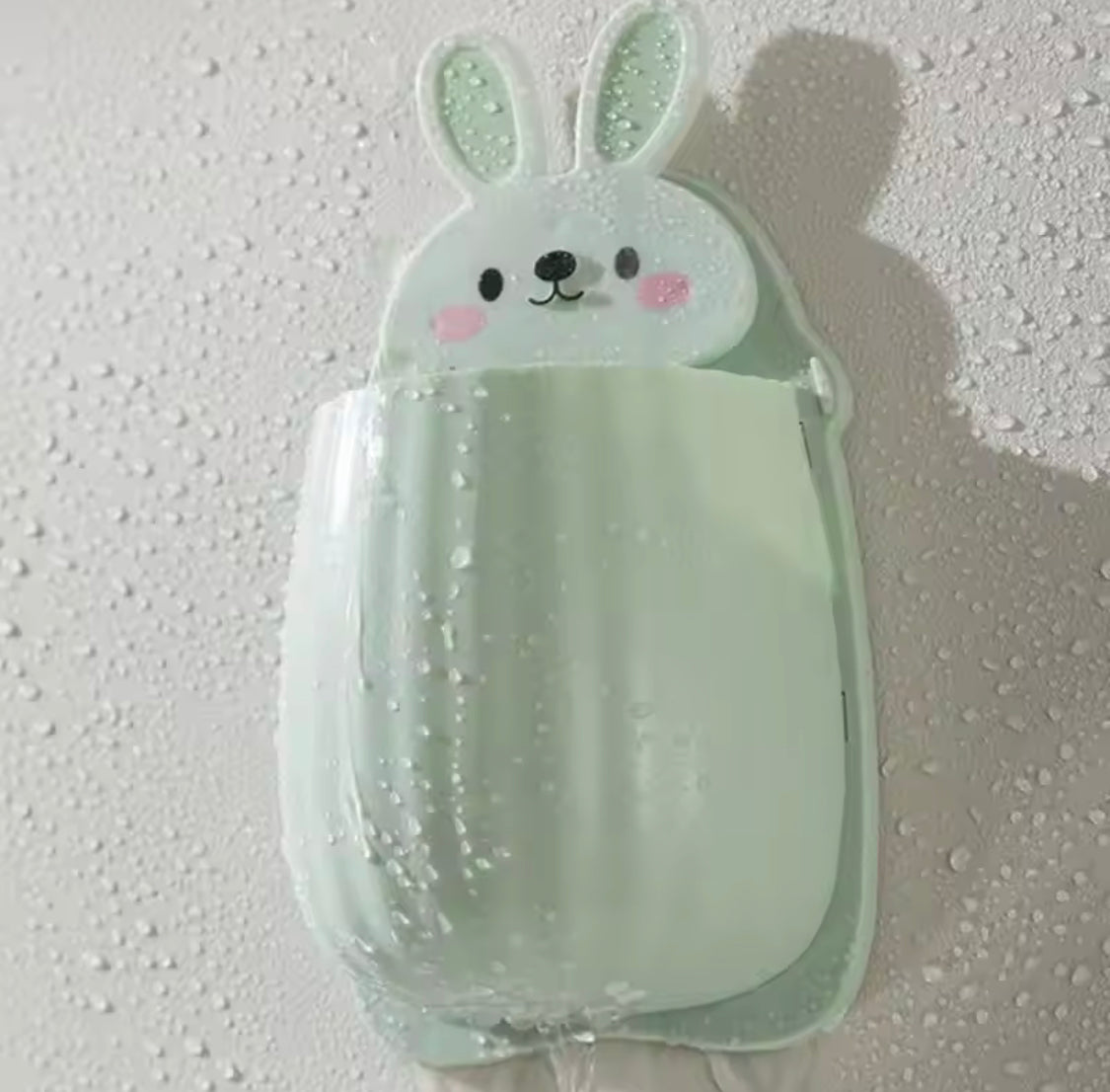 Cute Rabbit Toothbrush Holder, Multipurpose Free Punch Shelf, Wall Hanging Rabbit Storage Holder