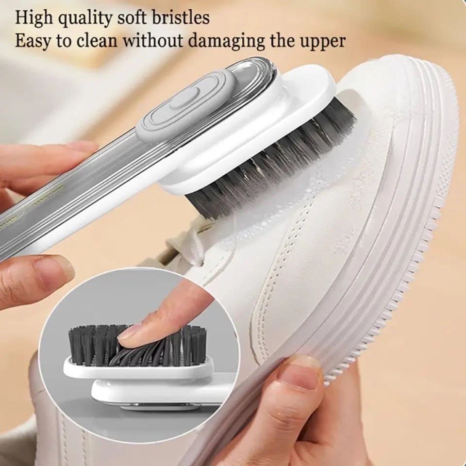 New Liquid Shoe Brush, Shoe Brushes With Liquid Dispenser, Multifunctional Soft Bristled Clothes Board Brush C, Household Laundry Cleaning Brush, Automatic Liquid Discharge Shoes Brush, Long Handle Laundry Clothes Brush Tool