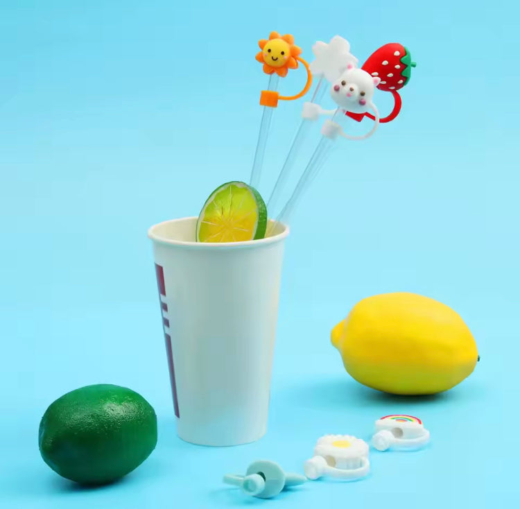 Set Of 3 Silicone Straw Topper, Dust Proof Tumbler Straw Cover, Reusab ...