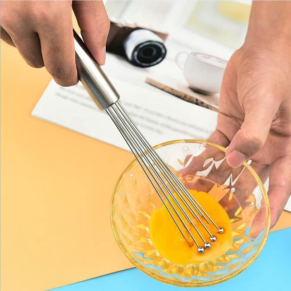 Steel Balls Egg Beater, Handheld Egg Beater, Manual Whisk Kitchen Baking Tools, Cooking Foamer Wisk Cook Blender