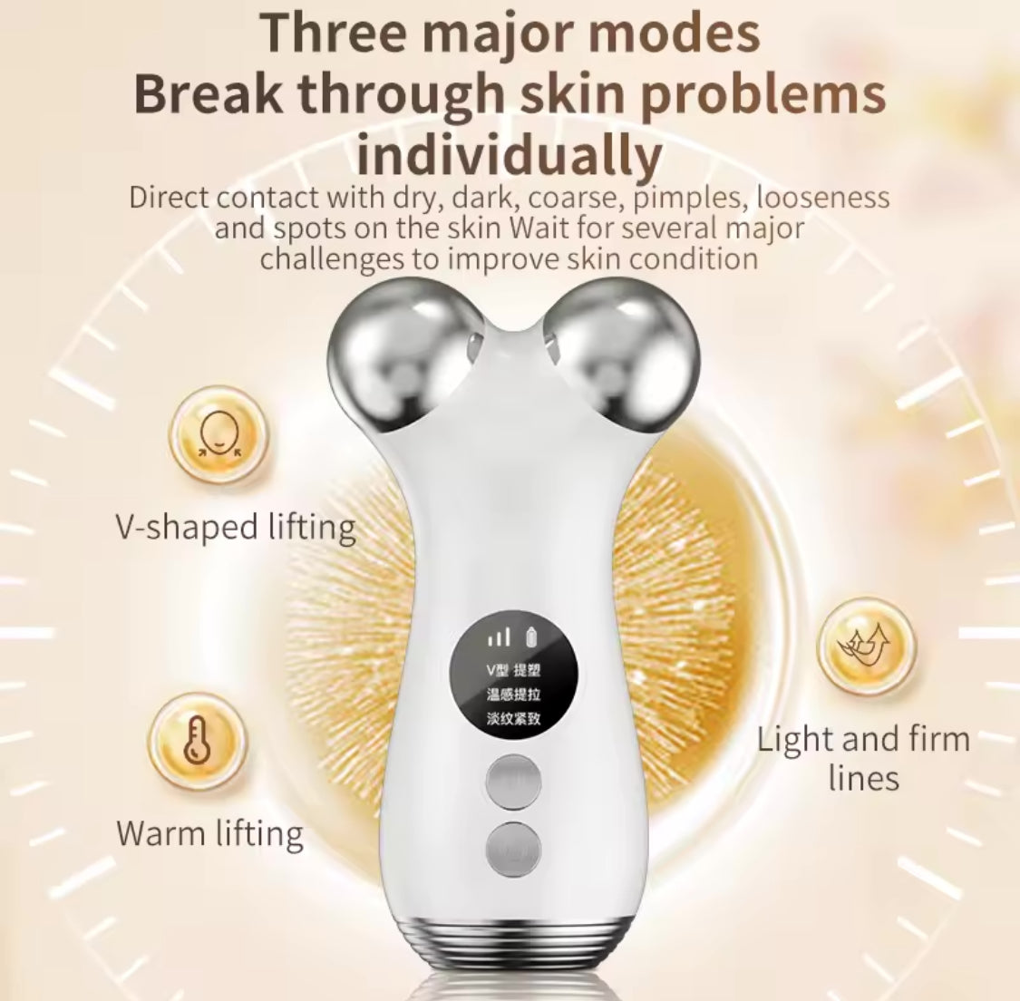 Rechargeable V Shape Face Roller, Portable Facial Toning Device, Electric Face Massager