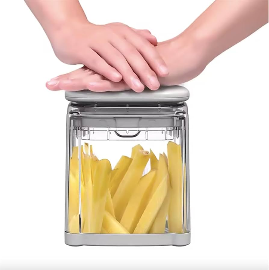 Manual Press Vegetable Cutter with Storage Box, Press Down Vegetable Cutter with Container, Multi Purpose Vegetable Slicer And Dicer, All in One Fruit And Vegetable Cutter