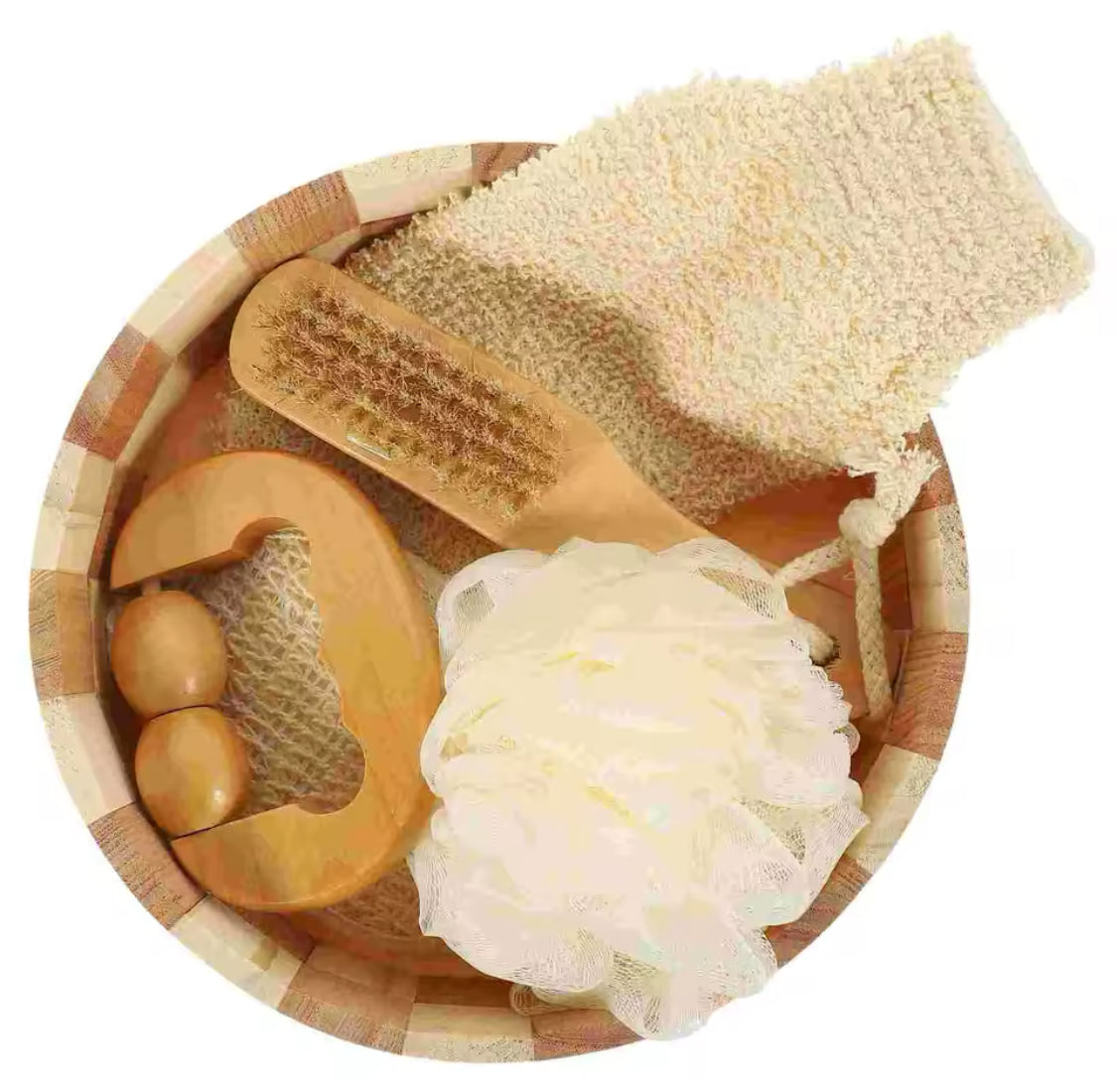 Bathing Foot Scrubbing Tool, Exfoliating Shower Scrubber With Loofah Sponge And Bath Comb