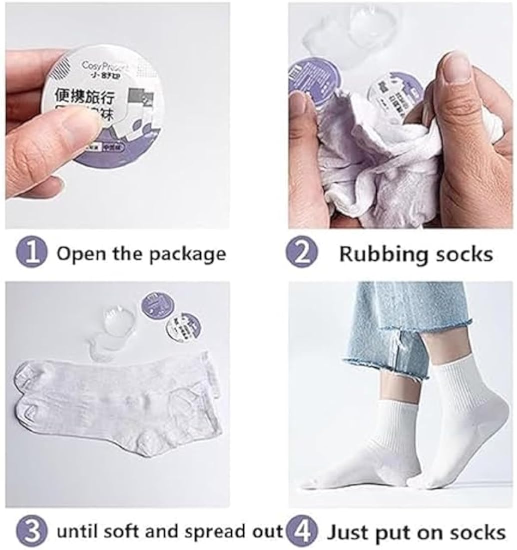 Disposable Travel Cottons Socks, Portable Compression Breathable Cotton Socks, Compressed Socks for Travel