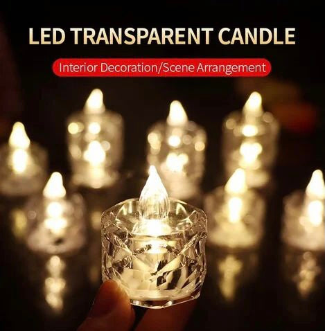 Cell Operated Candle Shape Lamp, Crystal Candles LED Light, Flameless Lantern Night Lamp