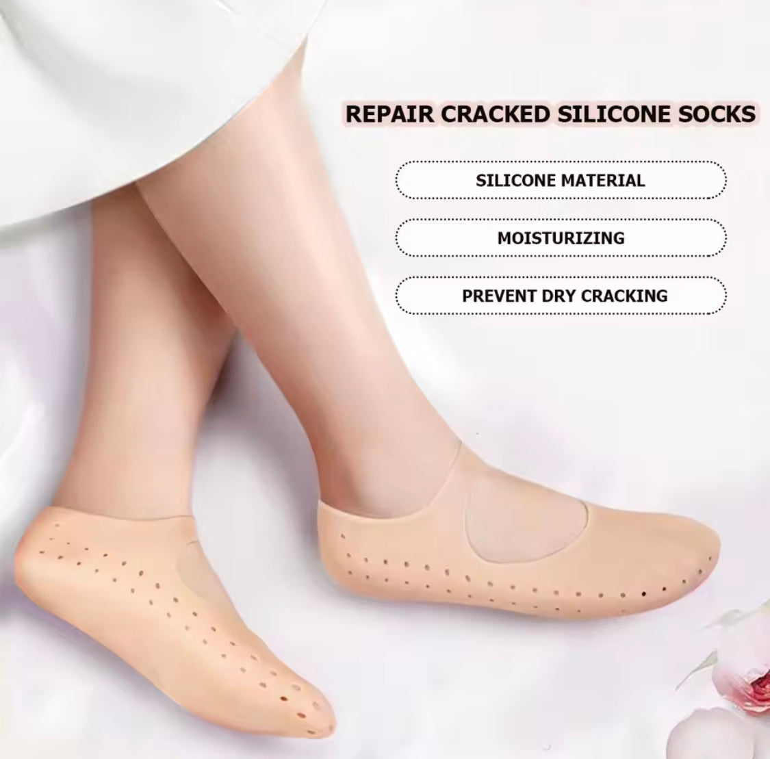 Heel Protector Gel Socks, Anti Crack Foot Spa Socks, Moisturizing Silicone Socks, Foot Care Gel Socks