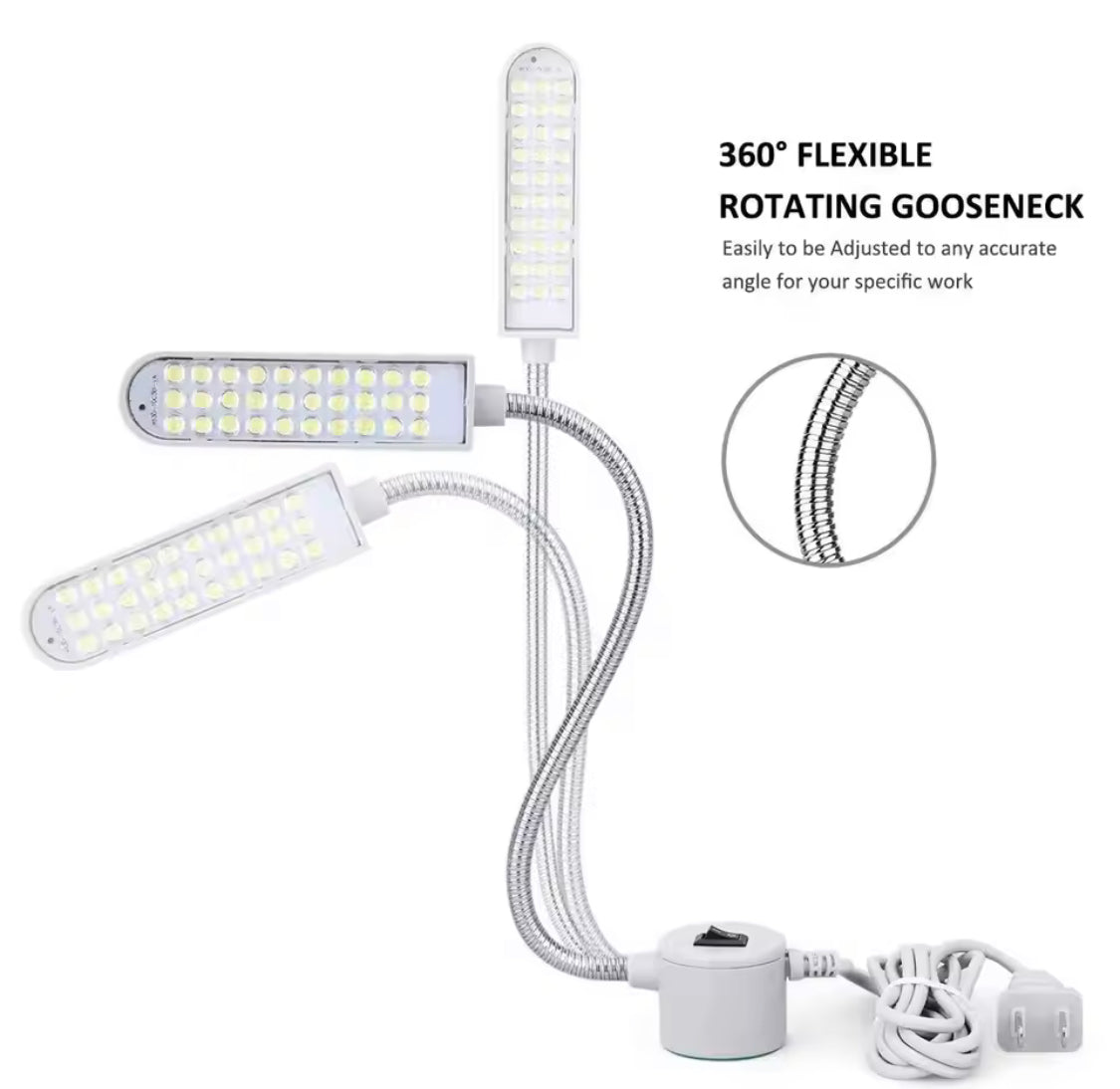 Adjustable LED Sewing Light, Flexible Gooseneck LED Light, Working Lamp Accessories
