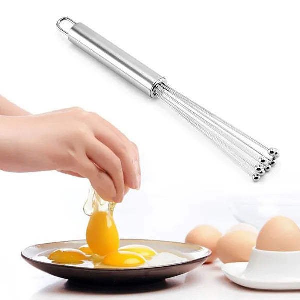 Steel Balls Egg Beater, Handheld Egg Beater, Manual Whisk Kitchen Baking Tools, Cooking Foamer Wisk Cook Blender