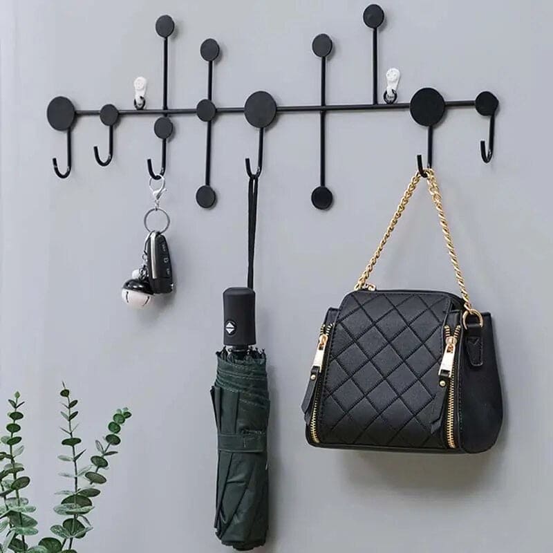 6 Hook Door Rail Hanger, Multifunctional Door Hook, Wall Mounted Coat Hat Hanger, Hallway Commercial Cupboard Minimalist Clothing Rack