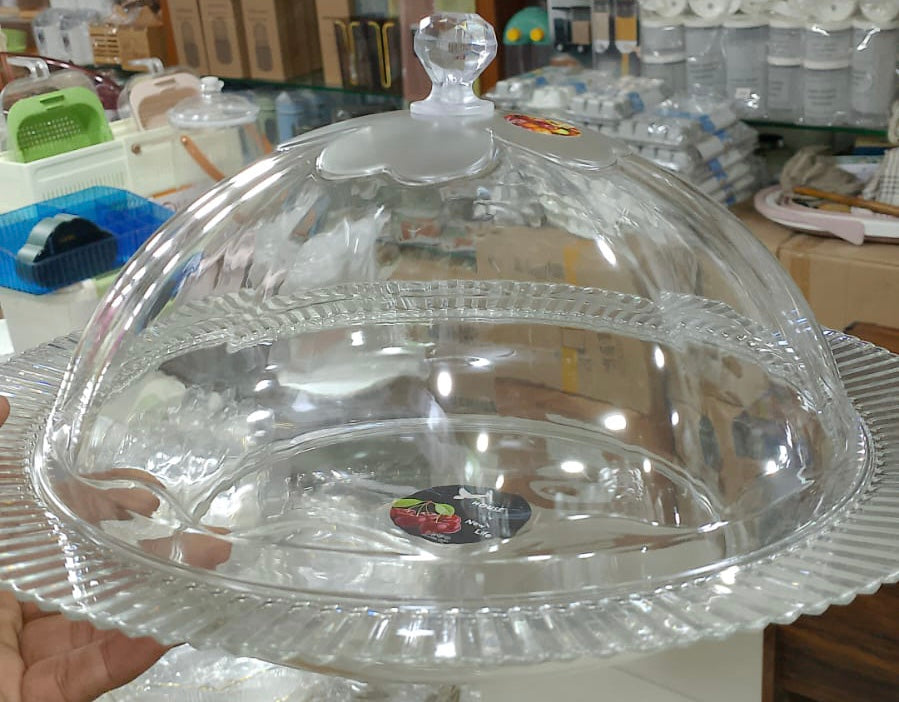 Acrylic Round Circle Candy Dish With Lid, Transparent Dried Fruit Box, Acrylic Plate Fruit Basin Dry Candy Dish