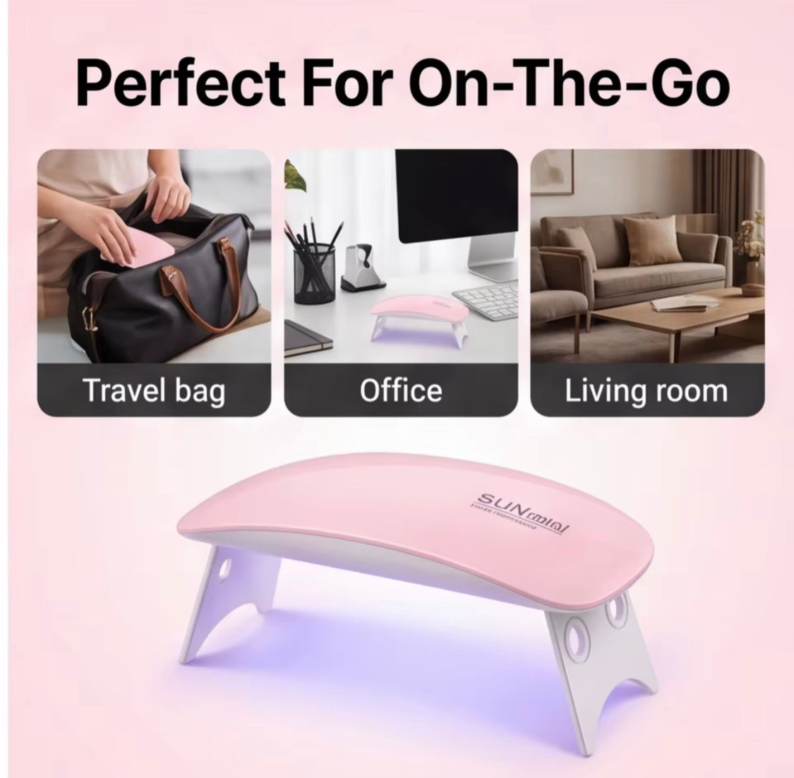 Mini Nail Dryer with Foldable Stand, Portable Mouse Shape UV Gel Dryer