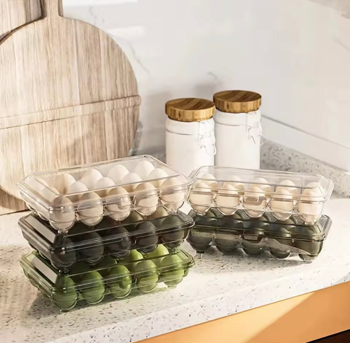 15 Grids Egg Storage Box, Refrigerator Egg Organizer, Egg Storage Tray, Portable Eggs Dispenser