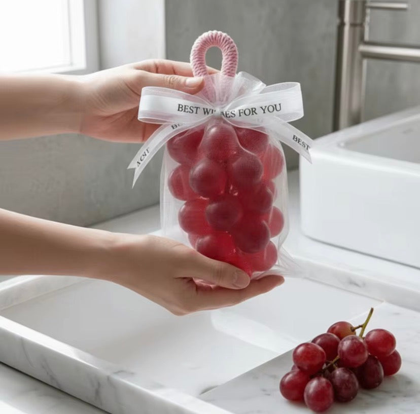 Cute Grape Shaped Hanging Bath Soap, 2 In 1 Hanging Grape Shape Soap With Air Freshener, Grape Scented Hanging Soap, Hanging Grape Freshness Soap