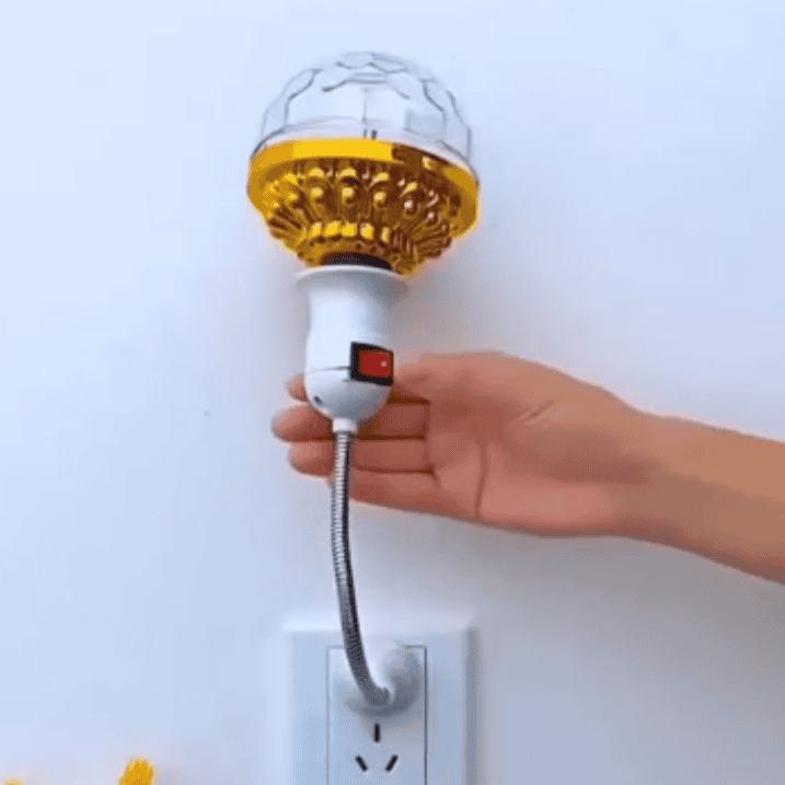 Colourful Magic Lamp, Magic Disco Ball Lamp With Holder, Colorful Rotating Magic Ball Light, Led Crystal Party Stage Light, Mini Rotatable Effect Bar DJ Light, Auto Rotating Lamp, Plug in Disco Ball Light Bulb for Home, Party Ambient Light With Holder