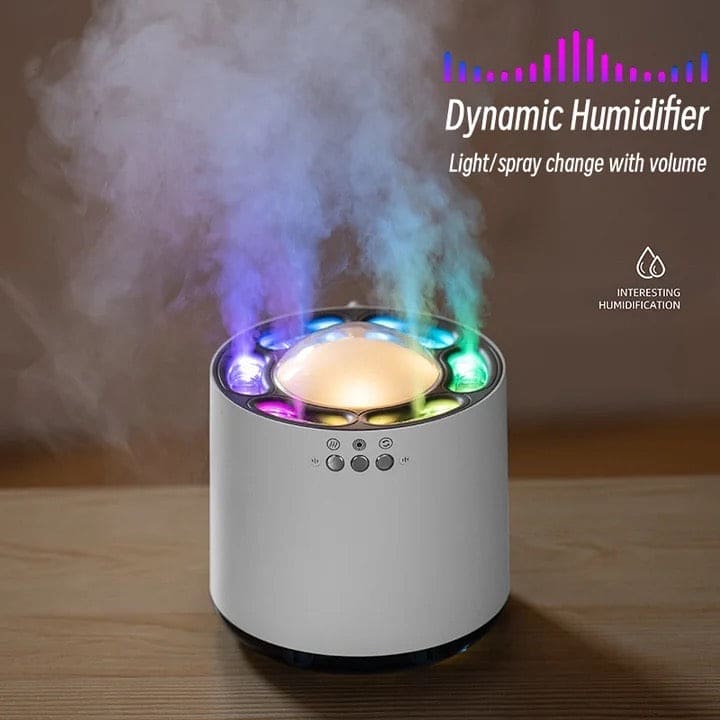 6 Nozzle Dynamic Humidifier, Mist Air Humidifier with Colorful LED Lig ...