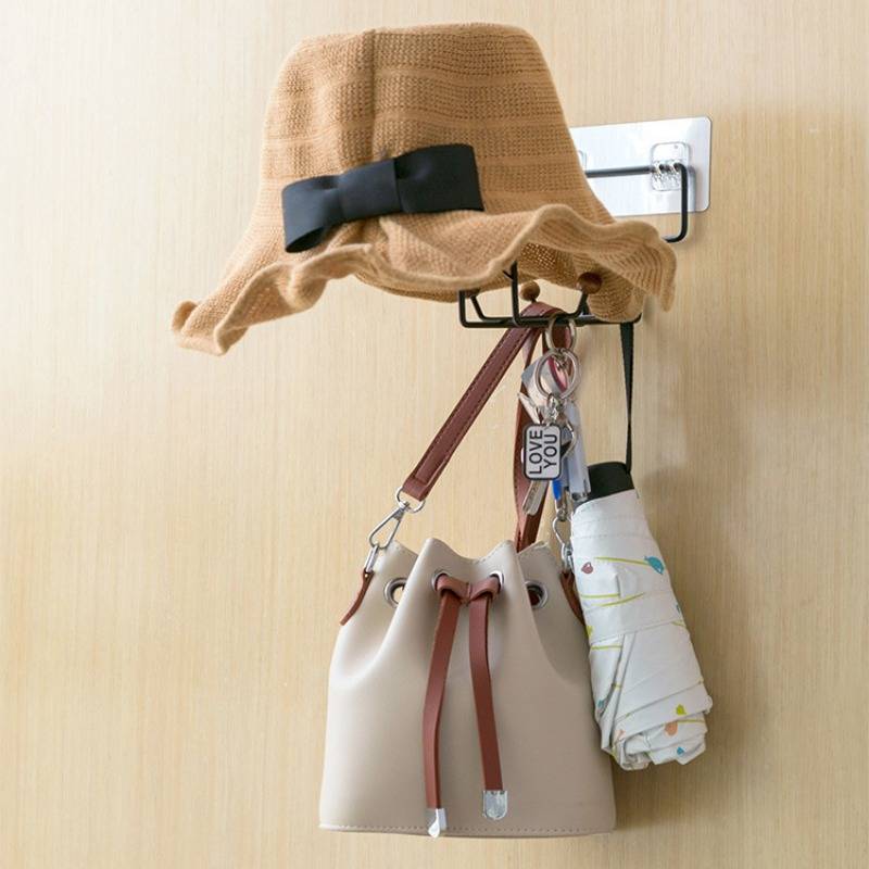 Iron Helmet Holder, Wall Mounted Hook Hanger, Clothing Hanging Hangers, Hat Cap Coat Keys Rack, Display Holder Hook Stand Rack, Multifunctional Non-marking Paste Rack, Wall Mounted Hanger Hat Organizer
