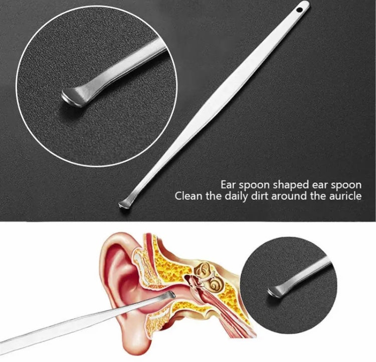 6Pcs Stainless Steel Ear Cleaner, Adult Ear Care Set, Ear Wax Remover Tool, Earpick Cleaning Tool Set