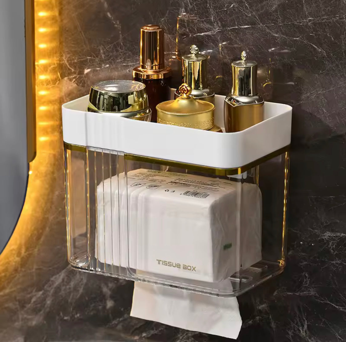 Punch Free Toilet Paper Holder, Paper Towel Bathroom Organizer, Hand Wiping Tissue Dispenser, Toilet Tissue Rack