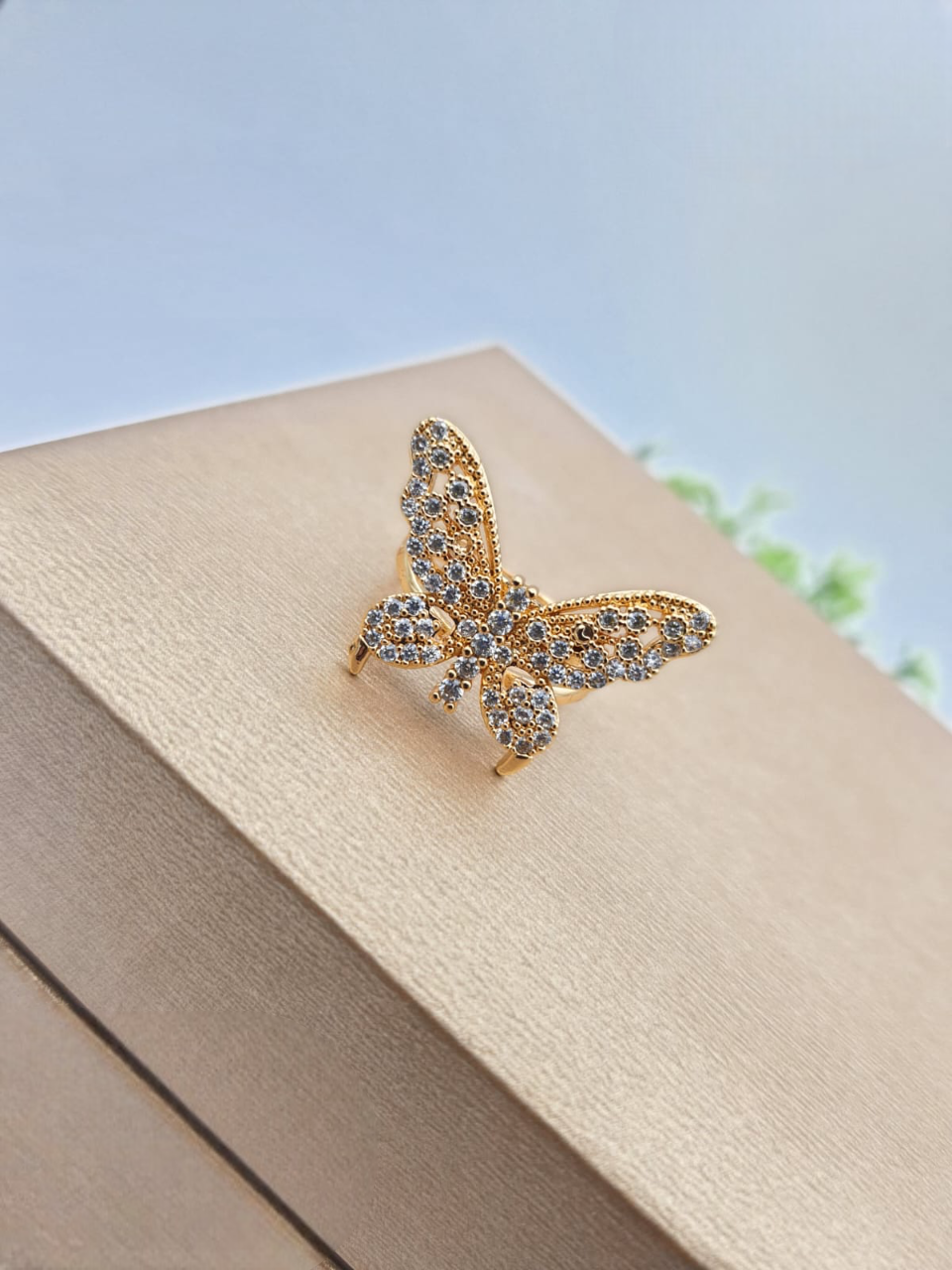 Cute Butterfly Zircon Finger Ring, Eternity Wedding Jewellery, Fashion Simple Zircon Ring, Butterfly Design Finger Ring