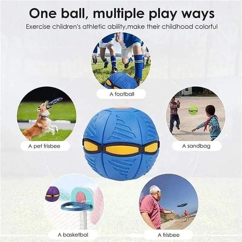 Magic Flying Saucer Ball, Outdoor Flat Throw Disc Ball, Foot Pressure Decompression Vent Ball, UFO Saucer Deformed Ball, Elastic Flying Saucer Toy for Kids, Frisbee Ball Dog Toy, Kids Playing Stomp Ball