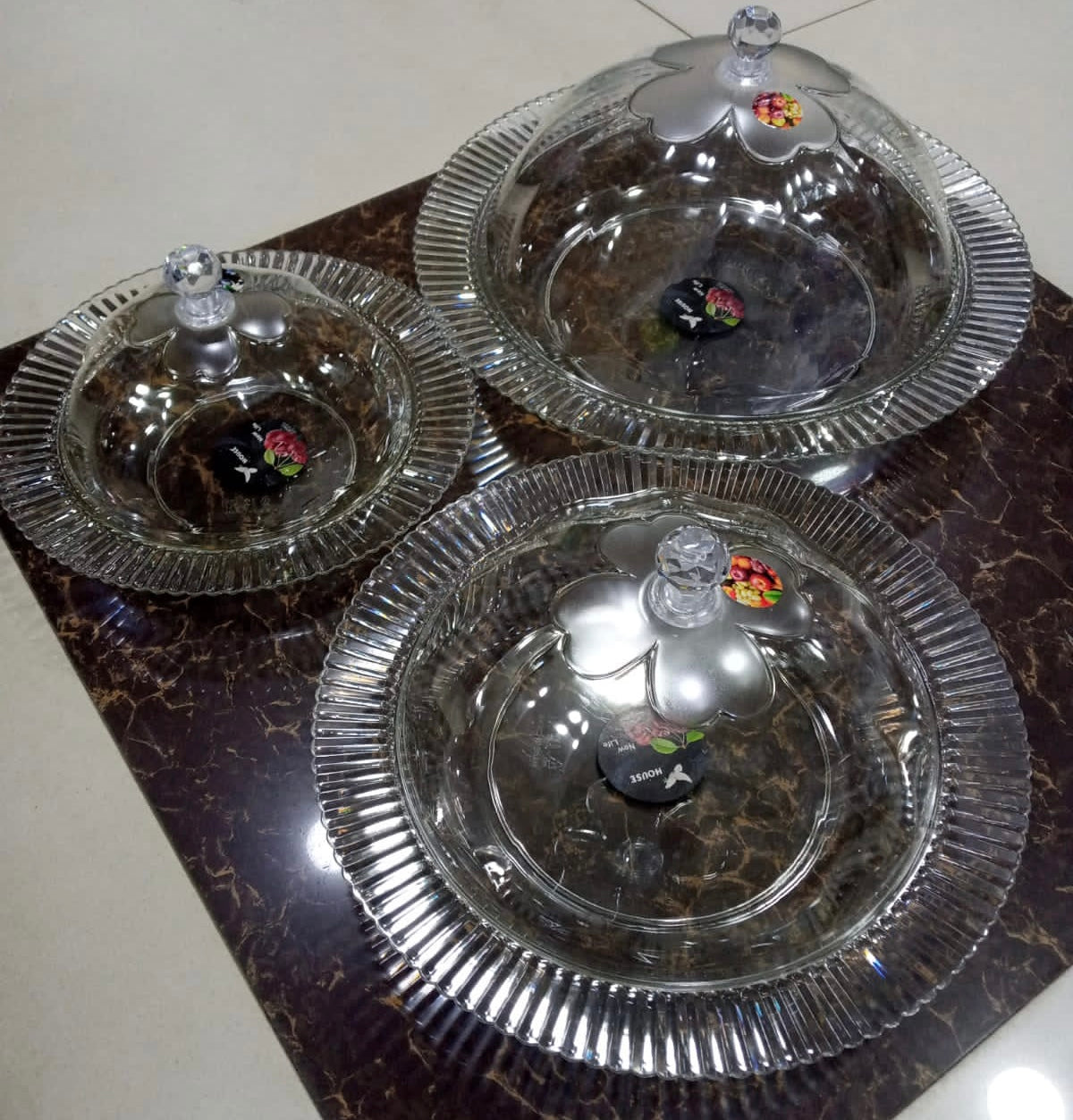 Acrylic Round Circle Candy Dish With Lid, Transparent Dried Fruit Box, Acrylic Plate Fruit Basin Dry Candy Dish