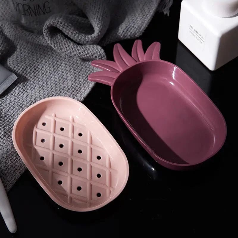 Pineapple Drain Soap Dish, Double Layer Fruity Soap Box, Bathroom Soap Dish