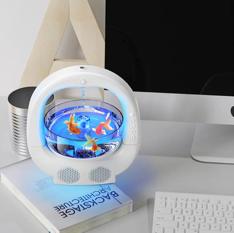 Anti Gravity Fish Aquarium Humidifier, Portable Mini Humidifier, Colorful Humidifier With Speaker