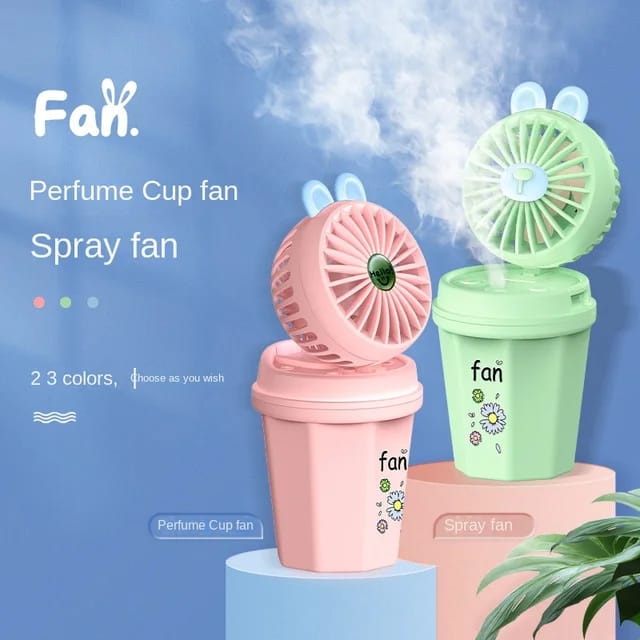 Rechargeable Cup Style Mist Fan, Portable Water Spray Mist Fan, Handheld Mini Travel Fan