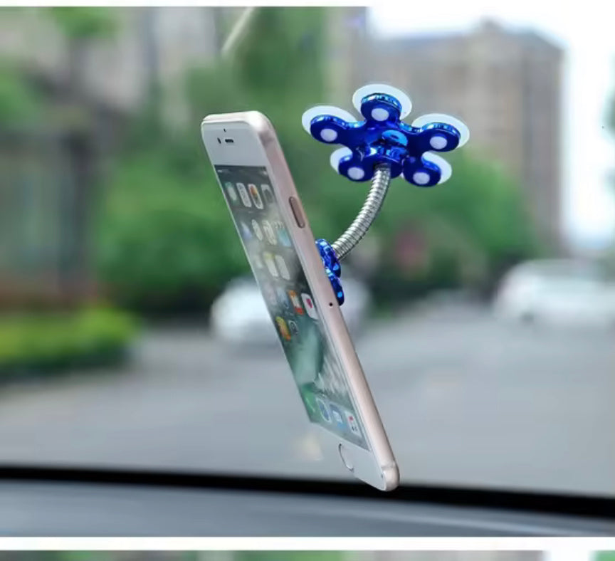 360 Rotatable Magic Phone Holder, Flower Shape Car Navigation Bracket, Flexible Compact Universal Phone Stand