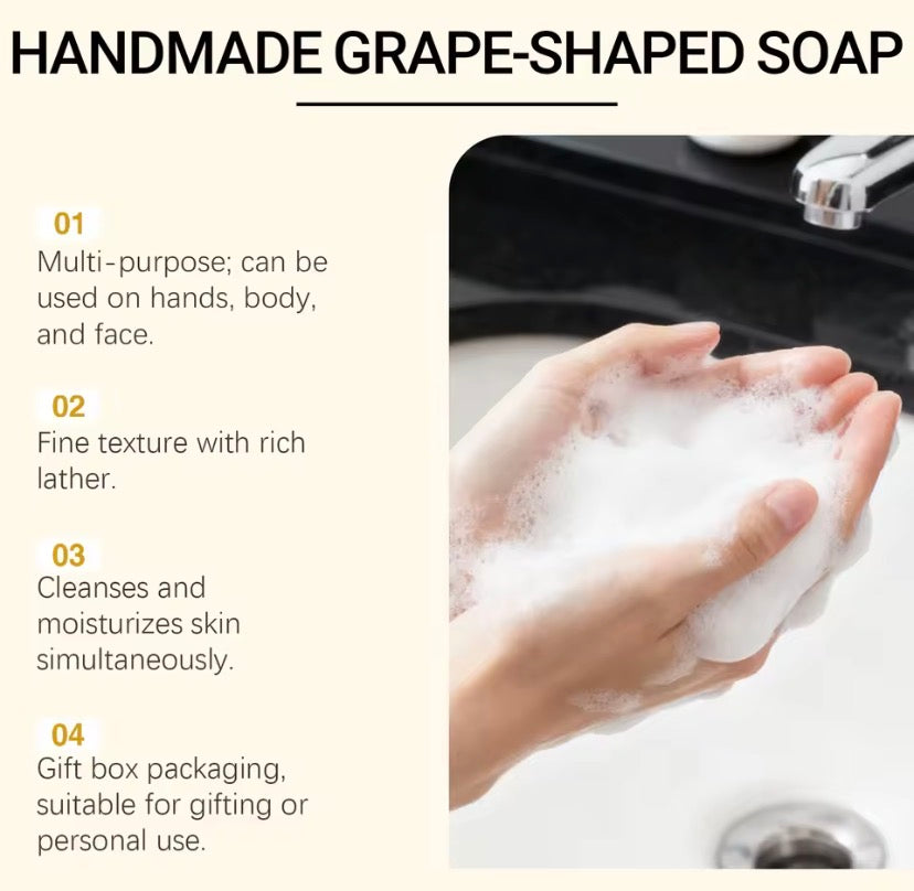 Cute Grape Shaped Hanging Bath Soap, 2 In 1 Hanging Grape Shape Soap With Air Freshener, Grape Scented Hanging Soap, Hanging Grape Freshness Soap