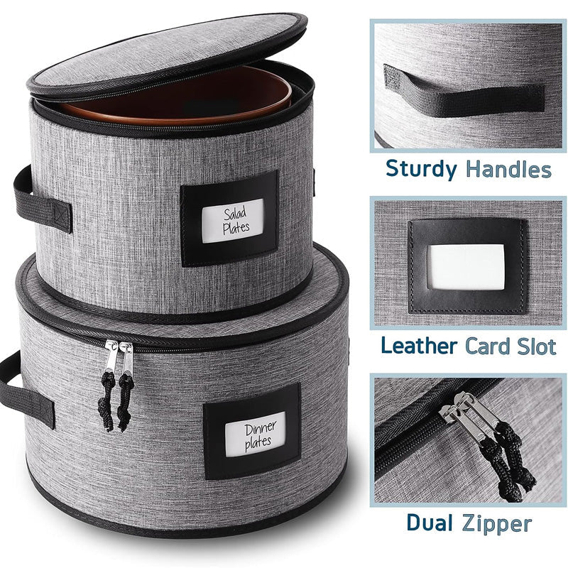 5pcs Dishware Storage Organizer, Foldable Dinnerware Storage Organizer, Kitchen Crockery Storage Organizer, Stackable Plate & Cup Storage Case, Portable Dishware Storage Bag