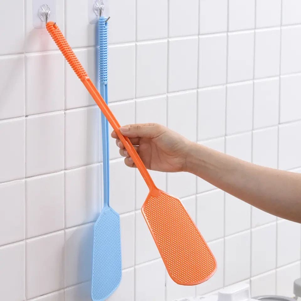 Plastic Fly Swatters, Flexible Long Handle Manual Swat, Striking Fly Sticky Flea Mattress Sticky Strip, Pest Bug Mosquito Insect Killer Slap Tool