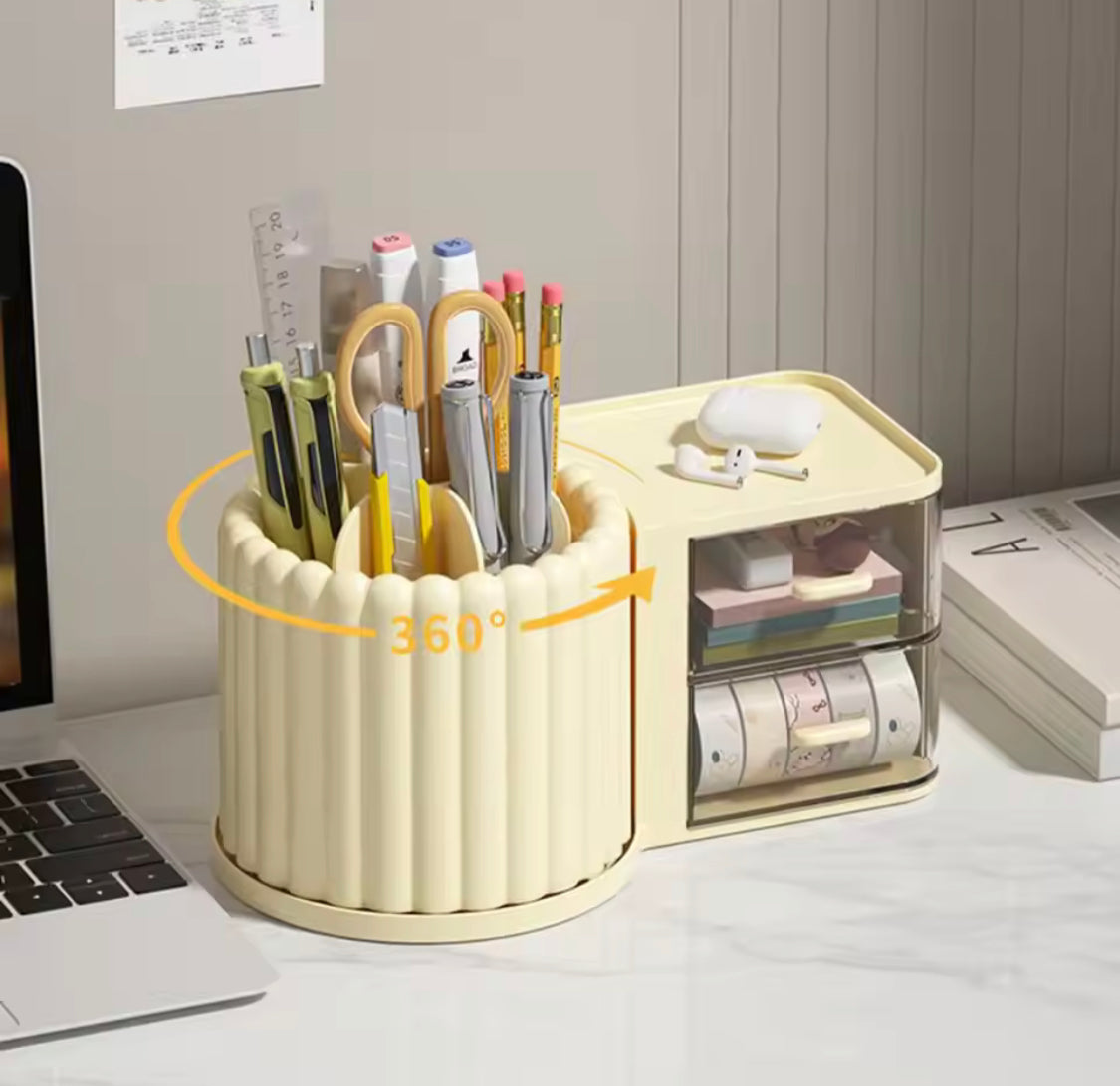 Multipurpose Drawer Cosmetic Storage Box, Multifunctional Pen Pencil Holder, Large Capacity Makeup Organizer