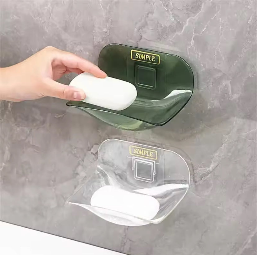 Universal Transparent Soap Dish, Self Adhesive Soap Rack, Wall Mounted Soap Holder, Soap Sponge Dish