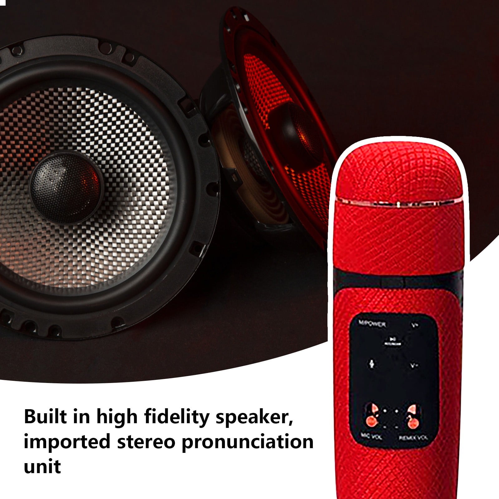 Portable Microphone Speaker,  Rechargeable Handheld Singing Mic With Speaker, Mobile Phone Wireless Bluetooth Speaker, Handheld Multifunction Rechargeable Speaker