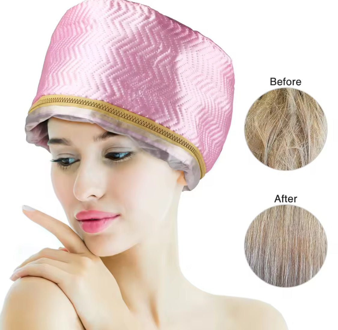 Electric Hair Steamer Cap, Thermal Hair Heating Hat, Self Heating Hair Treatment Cap, SPA Nourishing Hair Styling Care Cap