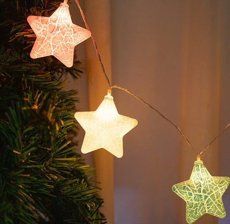 LED Crack Star String Light, Rainbow Fairy Light For Party Decoration, Star Crack Fairy Light For Birthday Decoration